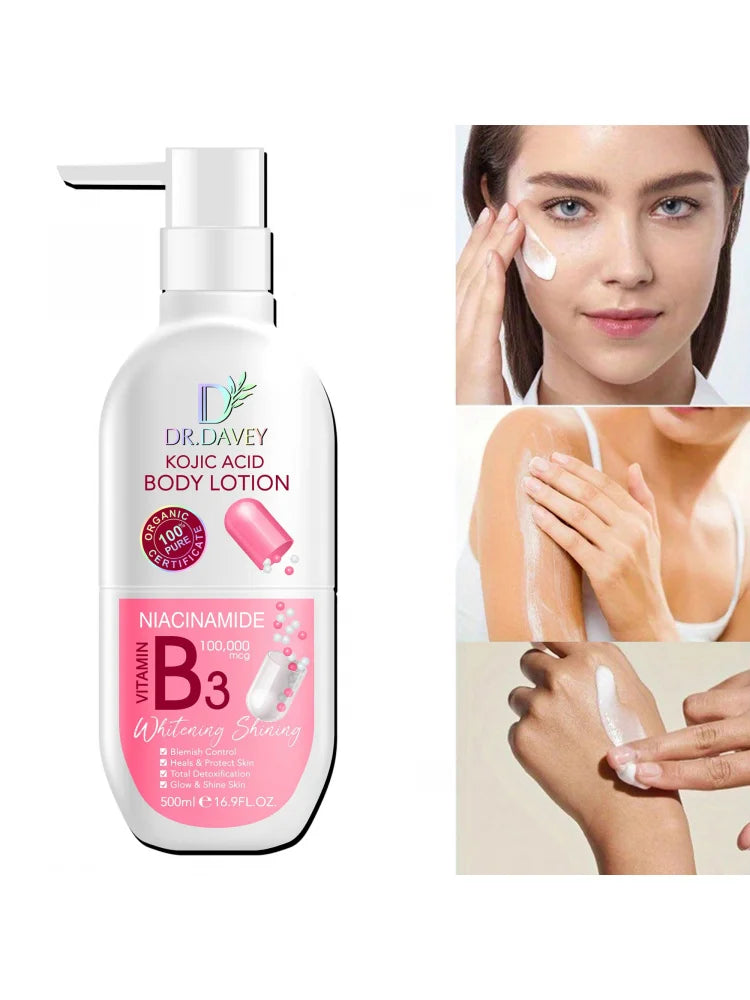 DR.DAVEY Kojic Acid Body Lotion 500ml Large-capacity with Lasting Fragrance, Refreshing and Moisturizing Without Being Greasy Peaceful Pleasures Health and Wellness Kojic Acid Body Loti