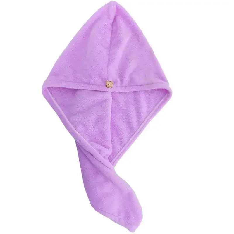 Women's Quick-Dry Microfiber Hair Towel Turban Wrap Hair Towel Turban Peaceful Pleasures Health and Wellness Purple 1pc