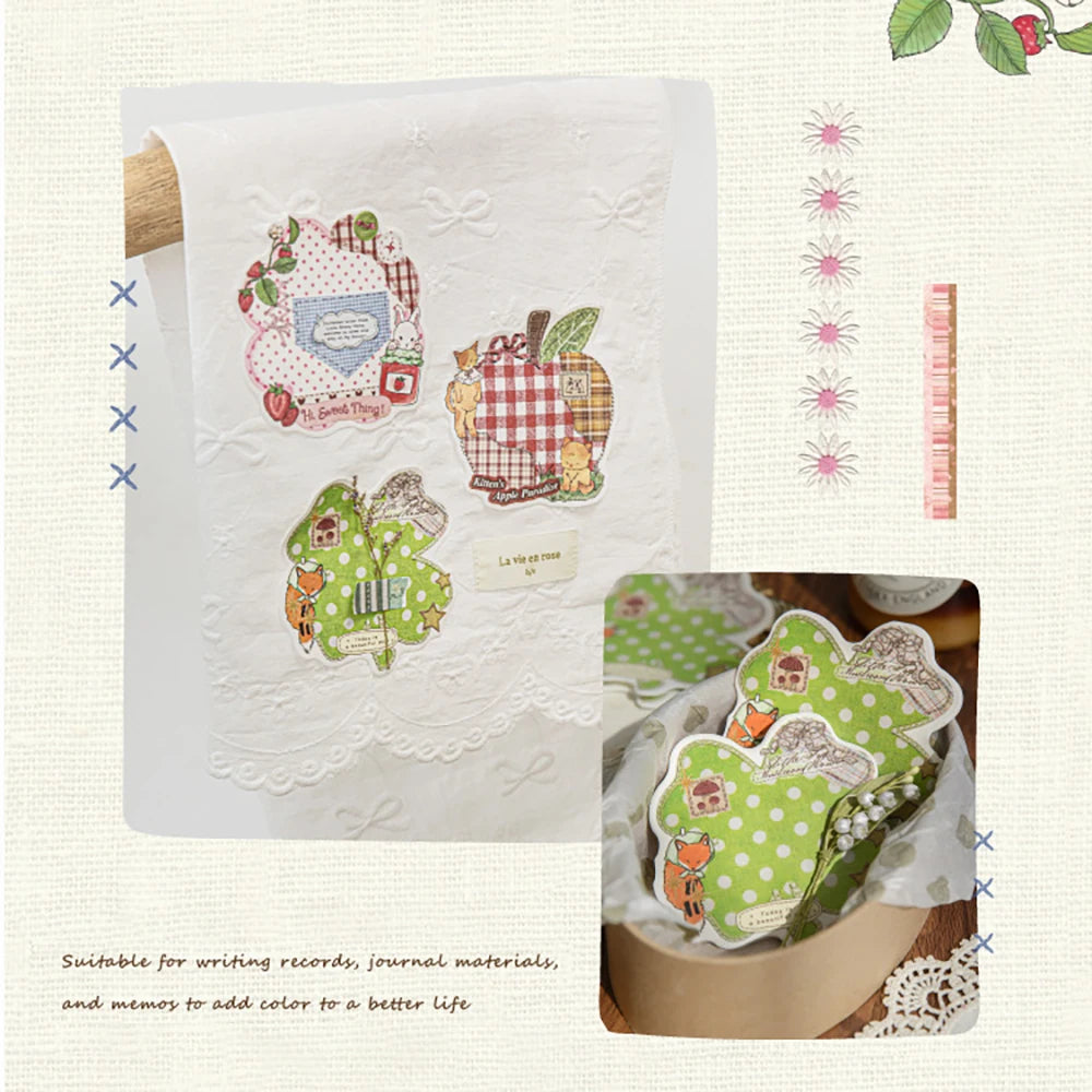 30 Retro Colored Patchwork Student Memo Message Paper Sticky Notes
