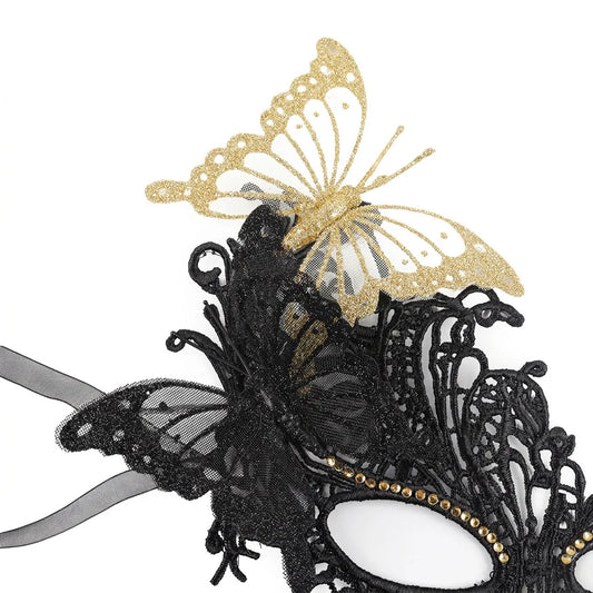 Butterfly Lace Half Face Mask | Masquerade & Cosplay Costume Face Mask Oasis Select