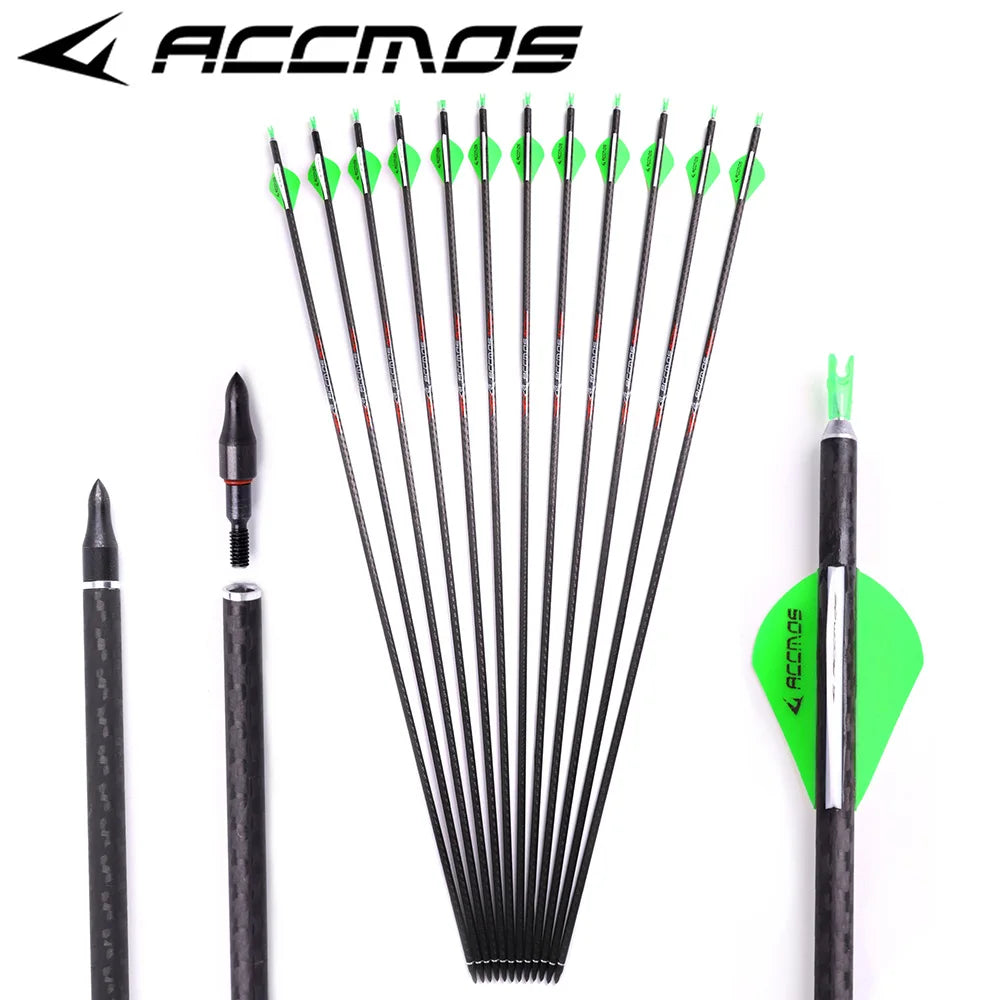 ID6 2 3K Arrows Spine 250-500 Pure Carbon Rubber Feather Finished