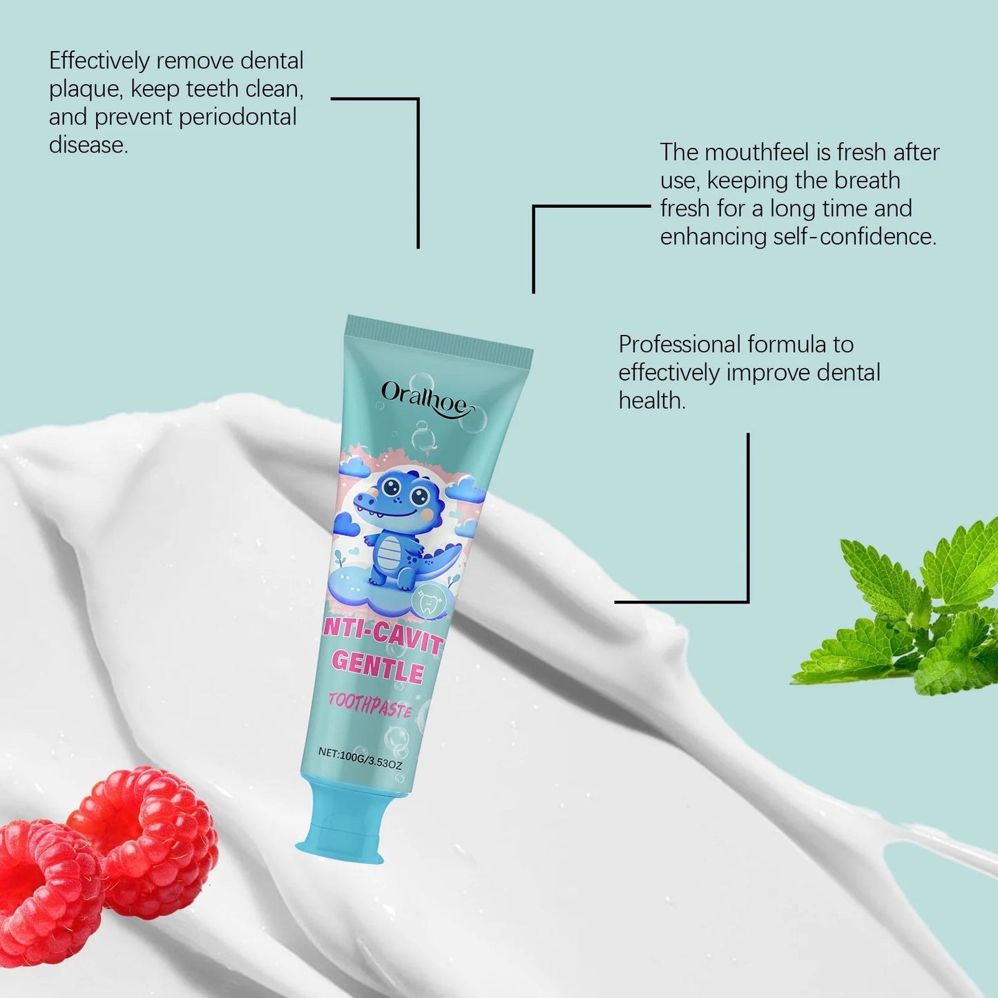Oralhoe Kids Anti-Cavity Toothpaste | Enamel & Stain Care