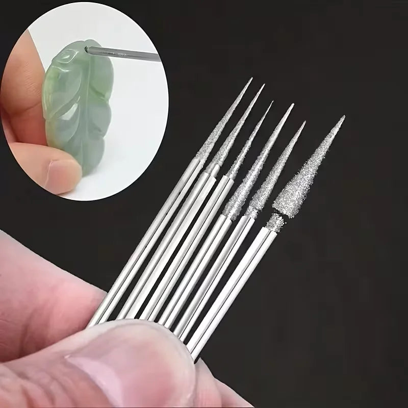 6 Uds 1- Cabezal De Molienda Diamante Puntas Aguja Rebabas