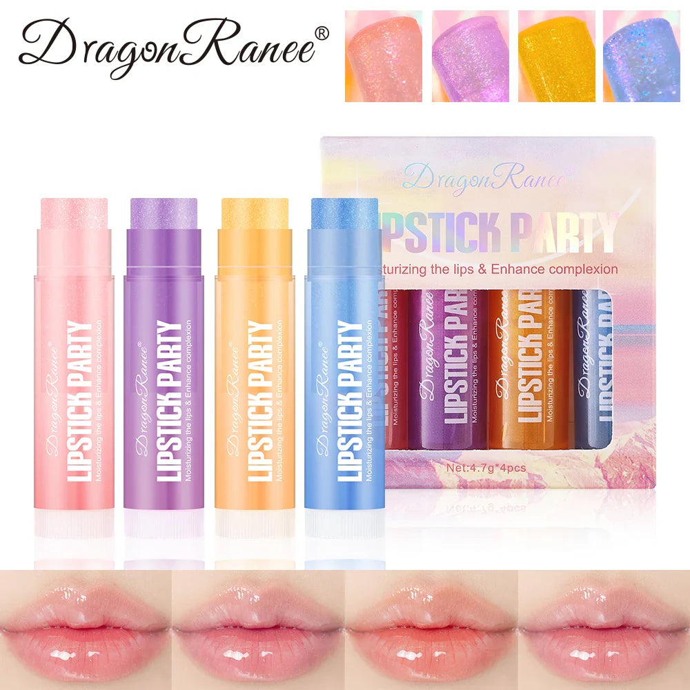 Dragon Ranee Mirror Gloss Lipstick Set 4 Pcs – Shimmer & Hydration