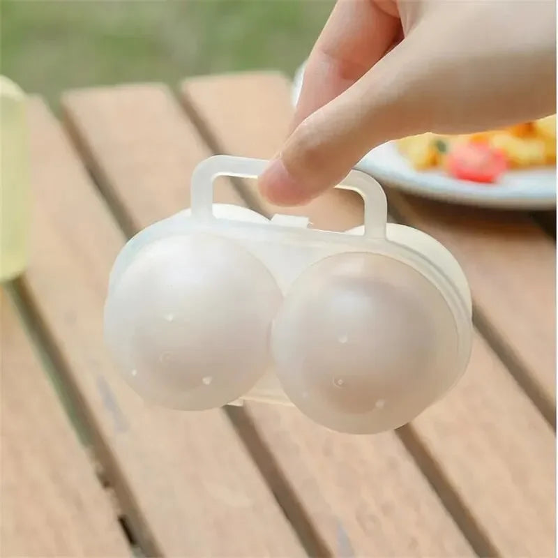1pc 2-Cell Outdoor Portable Egg Box Plastic Egg Tray Refrigerator Egg Storage Box Shock-absorbing And Anti Drop Egg Loade Peaceful Pleasures Health and Wellness