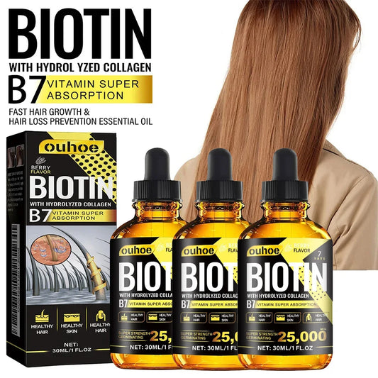 OUHOE Collagen B7 Vitamin Hair Essential Oil Moisturizes and Softens Hair, Hair Care Essential Oil Prevents Improves Hair Loss Peaceful Pleasures Health and Wellness