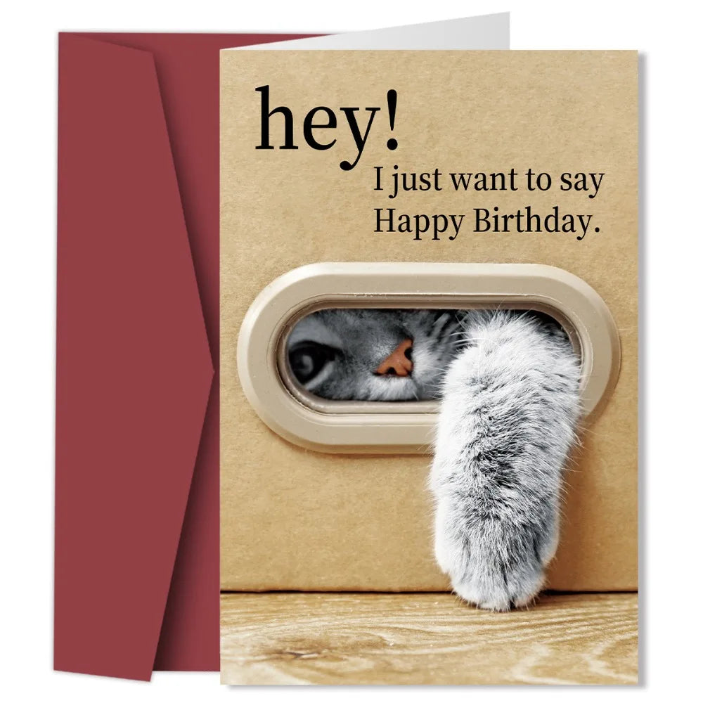 Kitty Paw Birthday Card with LED Light & Music – Cat Design