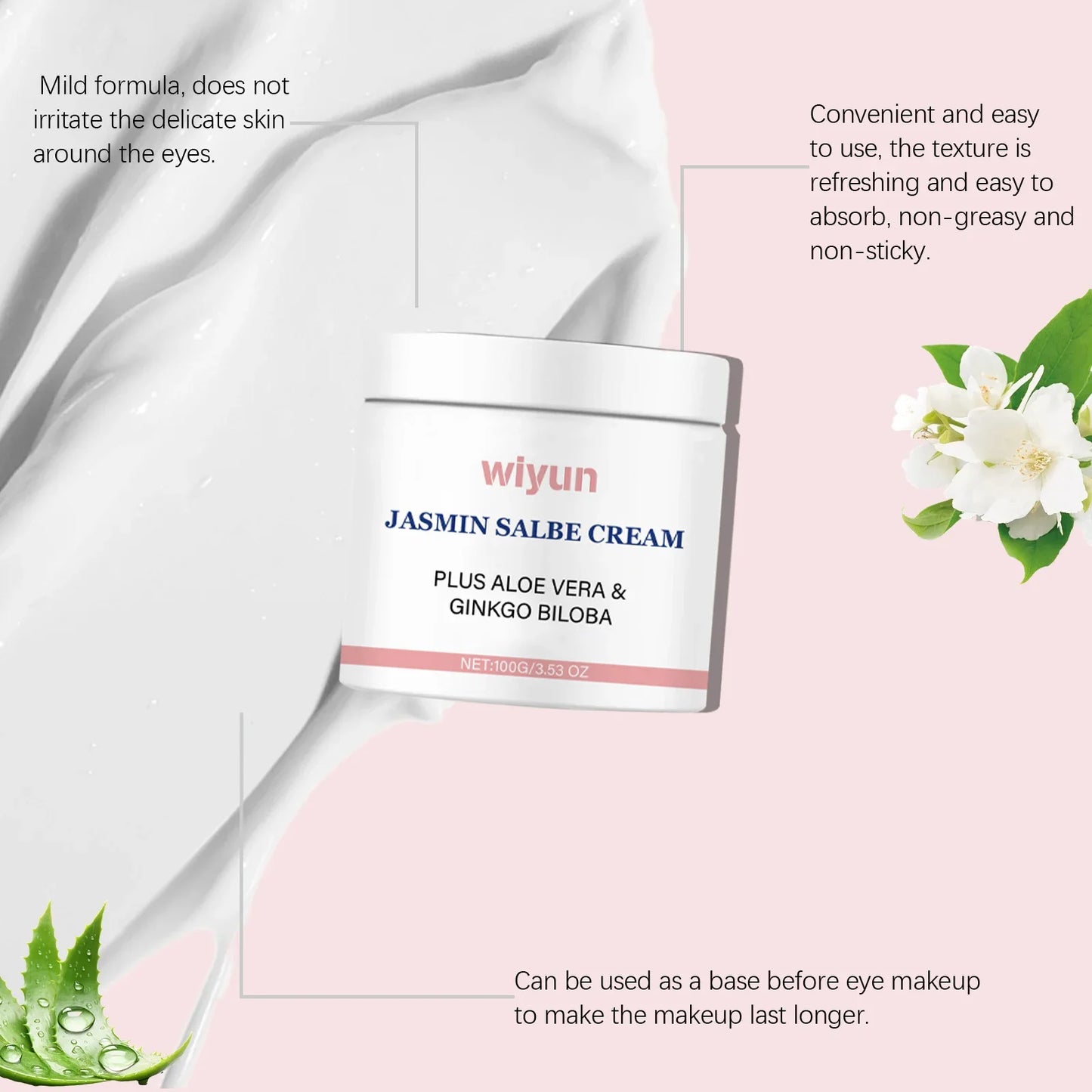 WIYUN Jasmine Eye Cream – Firms, Brightens & Hydrates 100g
