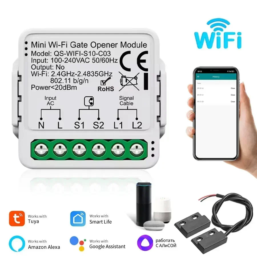 Tuya WiFi Zigbee Smart Garage Door Switch Module Gate Open Controller Breaker Smart Life APP Voice Control For Alexa Google Home Peaceful Pleasures Health and Wellness WiFi Gate Opener