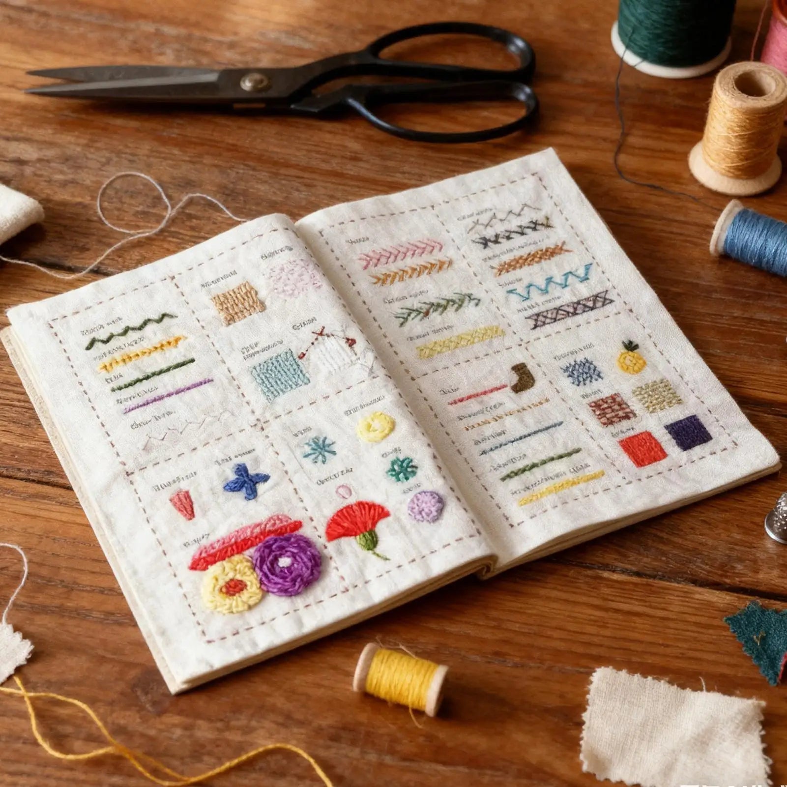 Embroidery Stitches Book Kit with Tutorial & Toolkit Sampler Embroidery Craft Kit Peaceful Pleasures Health and Wellness