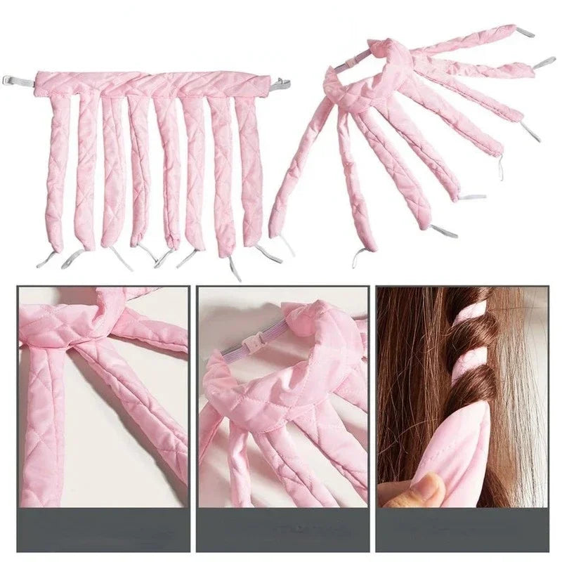 DIY Hair Styling Tools, No Heat Curls Sleeping Soft Headband Ribbon Hair Rollers, Heatless Spiral Curlers Peaceful Pleasures Health and Wellness