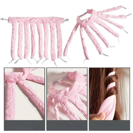DIY Hair Styling Tools, No Heat Curls Sleeping Soft Headband Ribbon Hair Rollers, Heatless Spiral Curlers Peaceful Pleasures Health and Wellness
