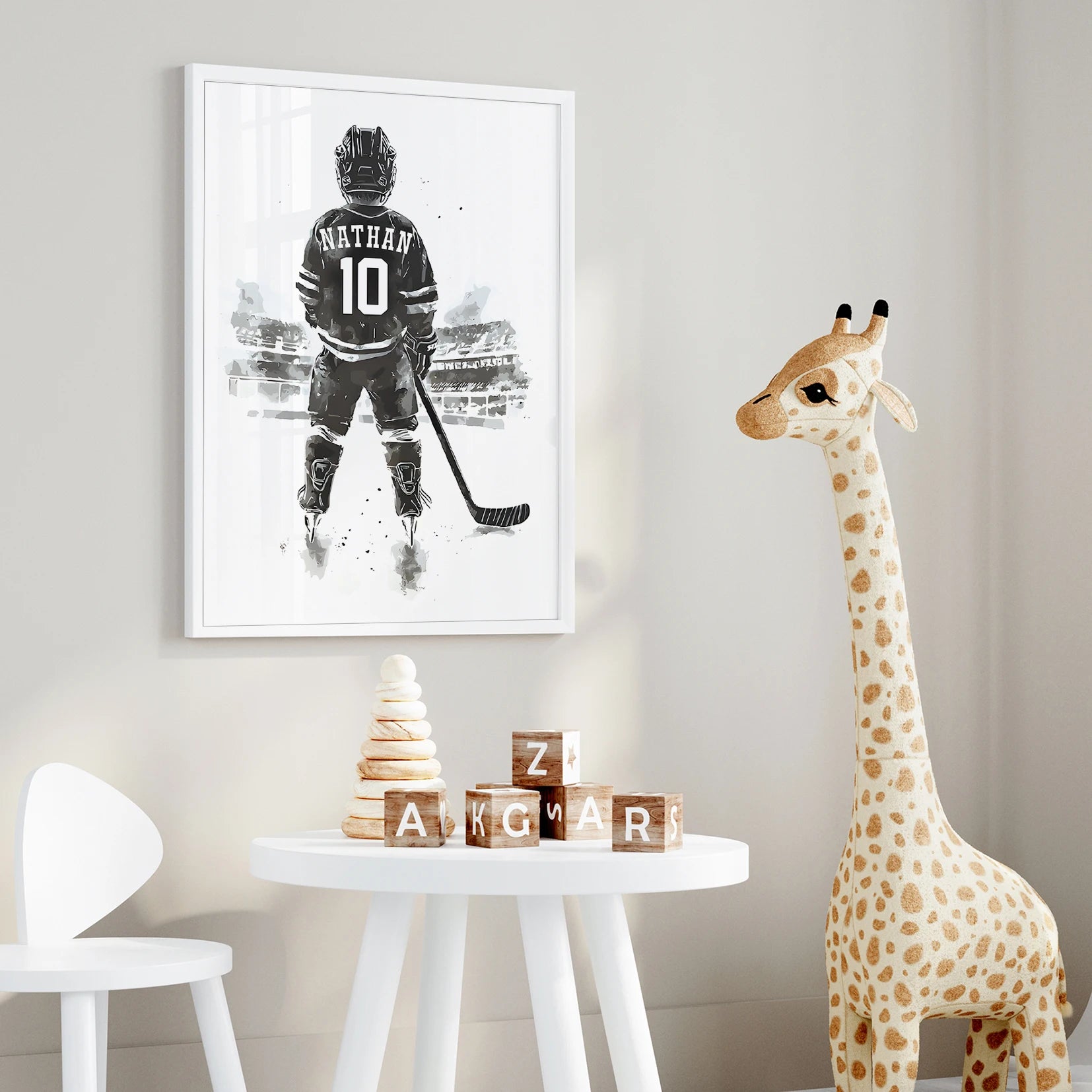 Personalized Ice Hockey Canvas Wall Art | 3-Piece Custom Print Canvas Wall Art Peaceful Pleasures Health and Wellness