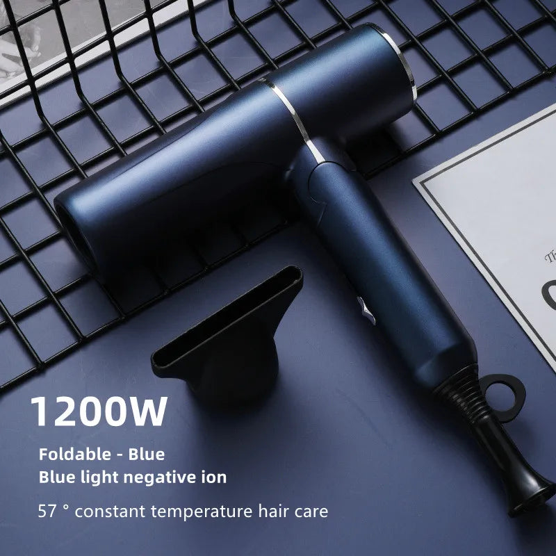 New Hair Salon Hair Dryer EU/UK Plug High-Power Quick Drying Net Red Blue Light Hair Salon Home Silent Hammer Hair Dryer Peaceful Pleasures Health and Wellness Blue -1200W AU