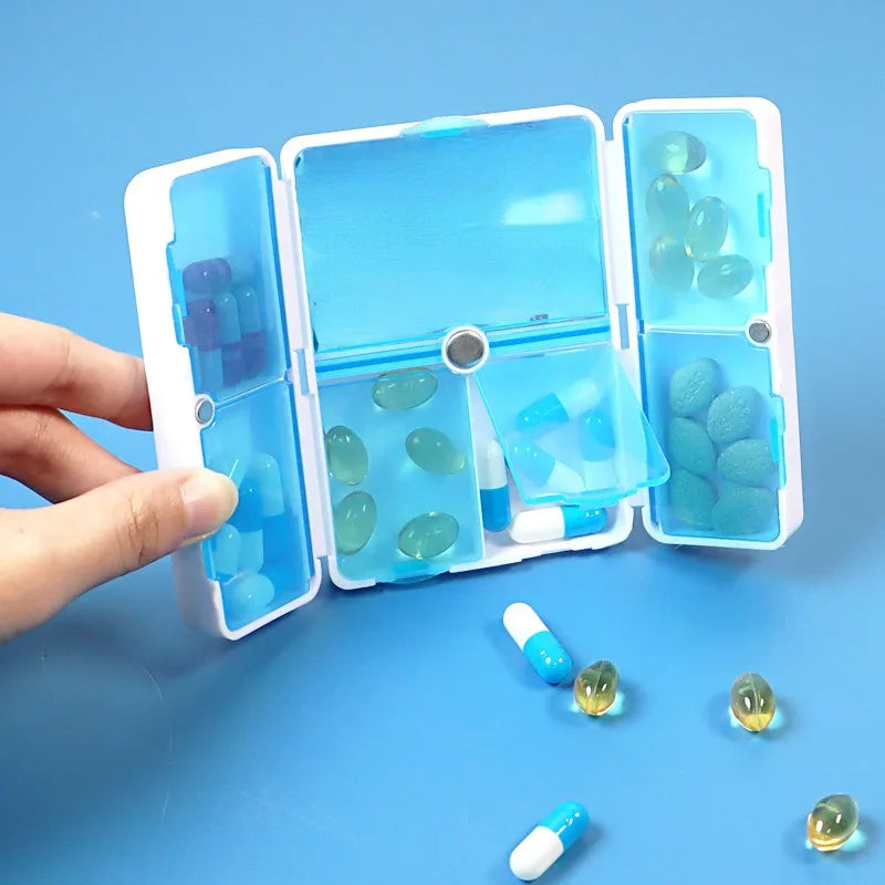 7-Grid Double Layer Portable Pill Organizer – Moisture-Proof
