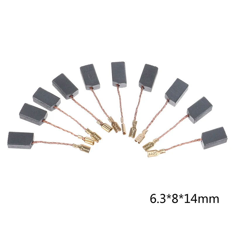 10PCS Electric Motor Carbon Brush 100# Fit For Electric Hammer Electric Drill Angle Grinder 6.3*8*14mm Peaceful Pleasures Health and Wellness