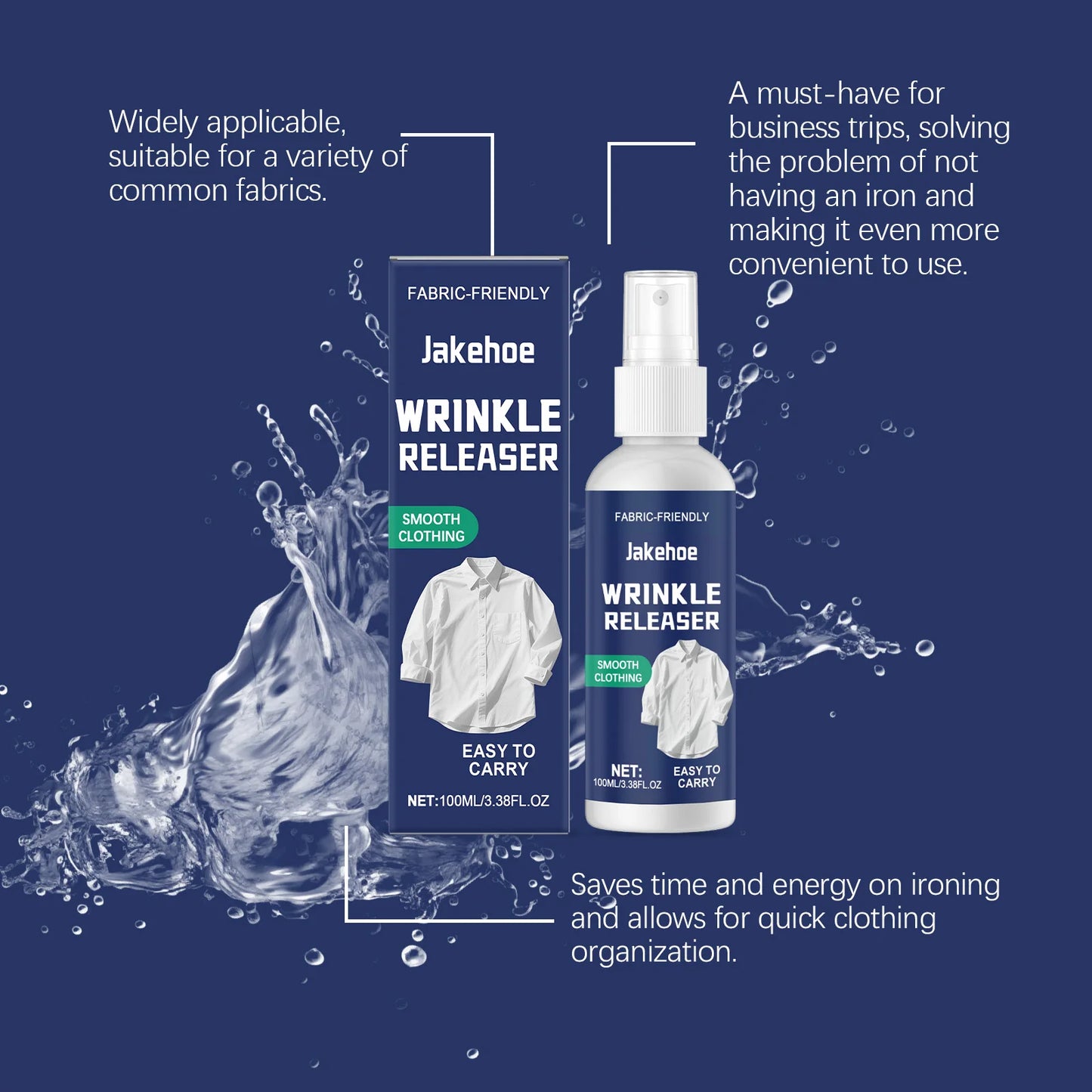 JAKEHOE Wrinkle Releaser Spray 100ml – No-Iron Garment Care