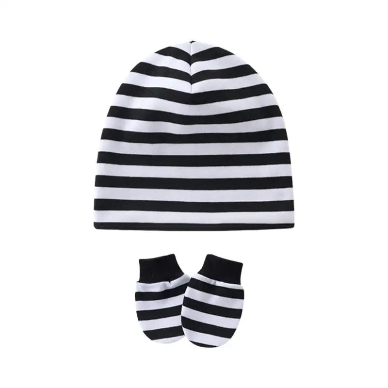 Newborn Baby Hat & Anti-Scratch Gloves Set | Soft Cotton