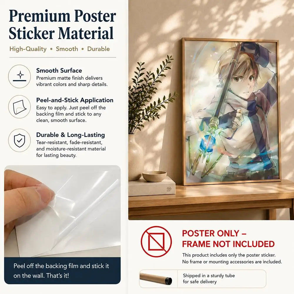 Grimgar of Fantasy & Ash Anime Poster – HD Waterproof Wall Art Anime Wall Poster Peaceful Pleasures Health and Wellness
