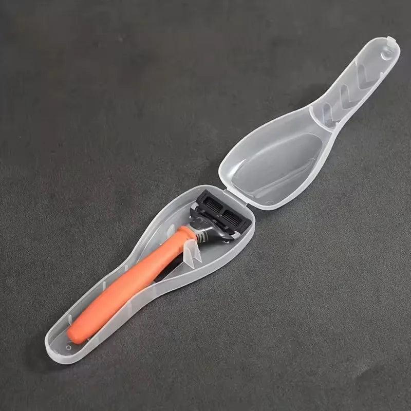 Clear Portable Travel Razor Protector Case & Shaver Holder