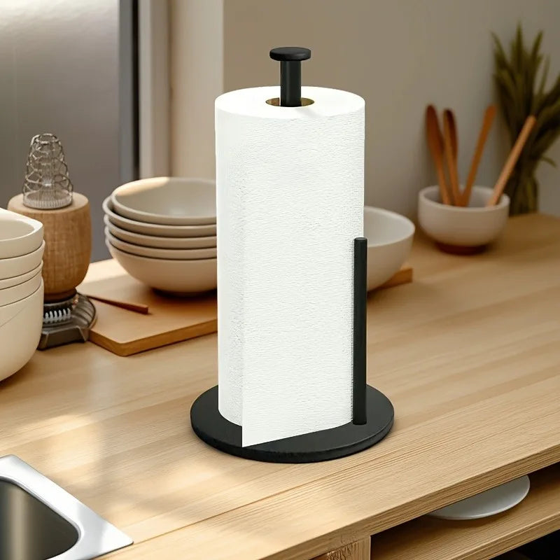 Stainless Steel Paper Towel Holder | Weighted Base Countertop