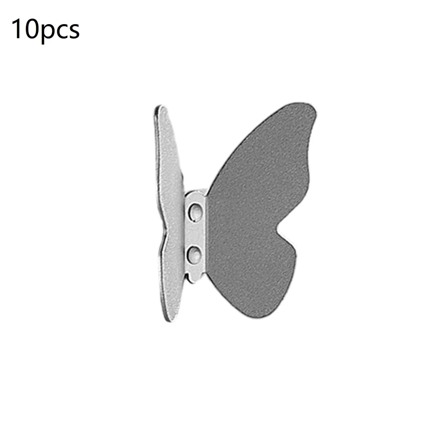 Butterfly Aluminum Alloy Wall Hook | Frosted Decorative Hook Decorative Wall Hook Peaceful Pleasures Health and Wellness 10pcs