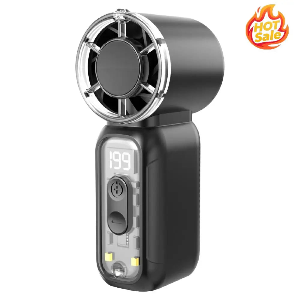 199-Speed Rechargeable Pocket Fan with LED Flashlight