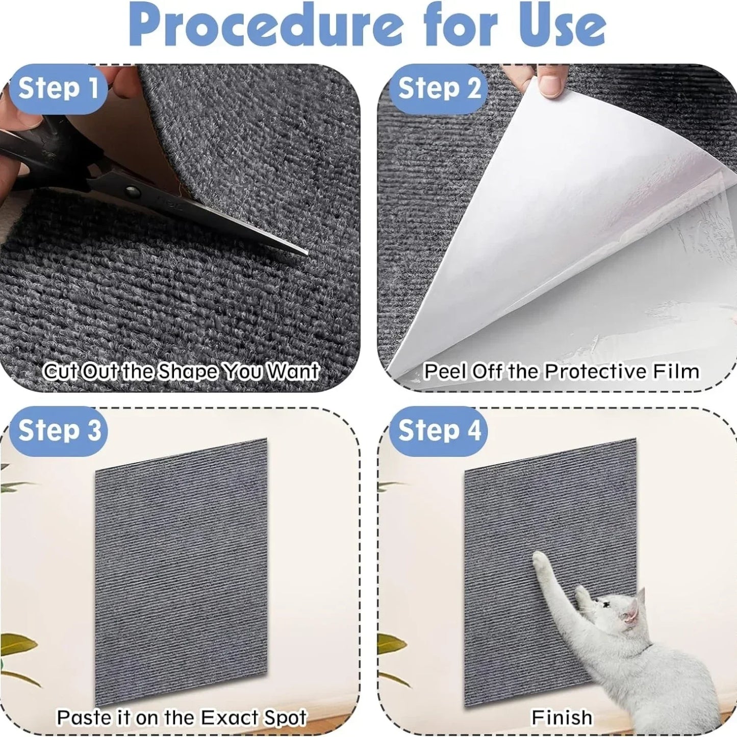 Self-Adhesive Cat Scratch Mat – Trimmable Furniture Protector