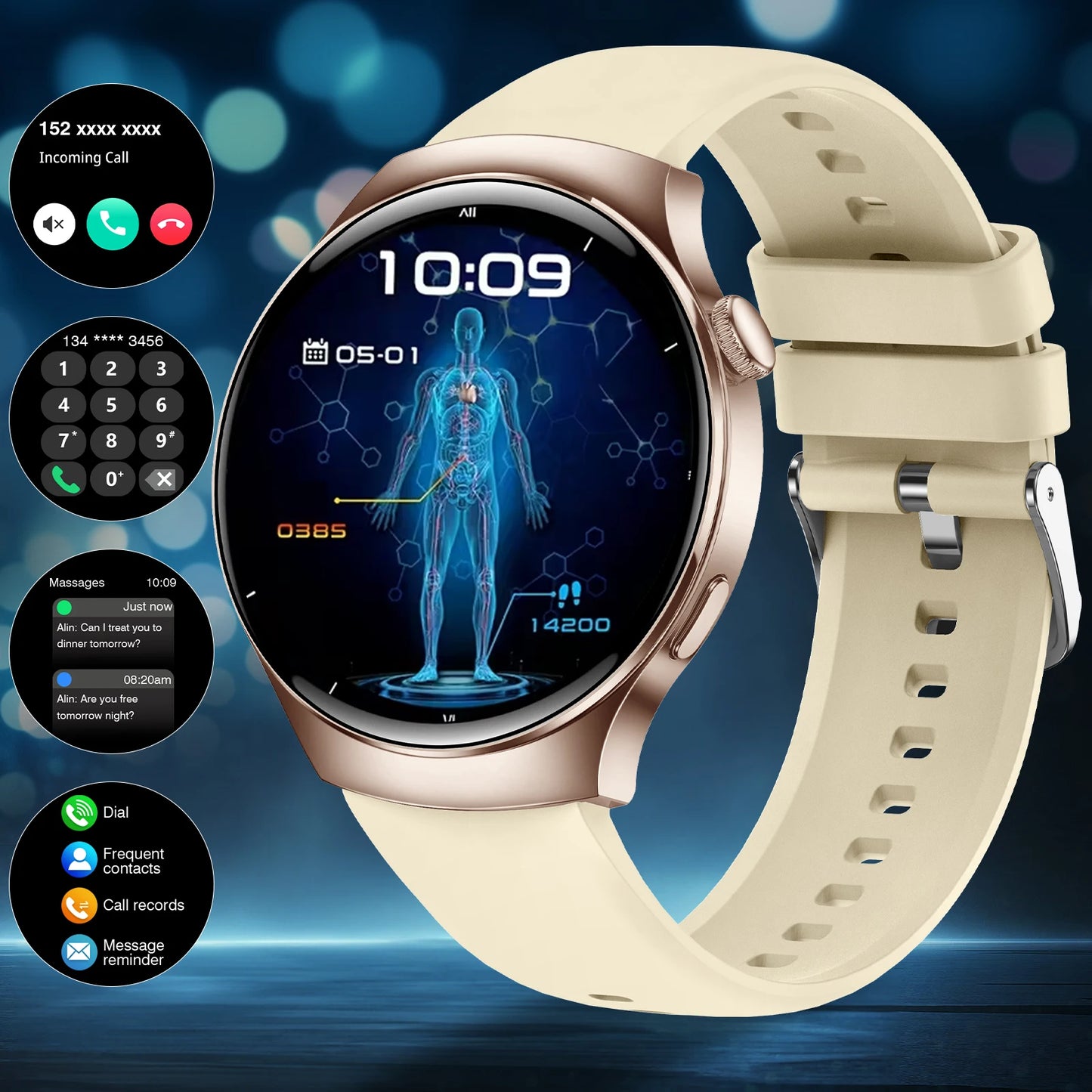 LOMAXFR HD Touchscreen Smartwatch – Calling, Music & Sport