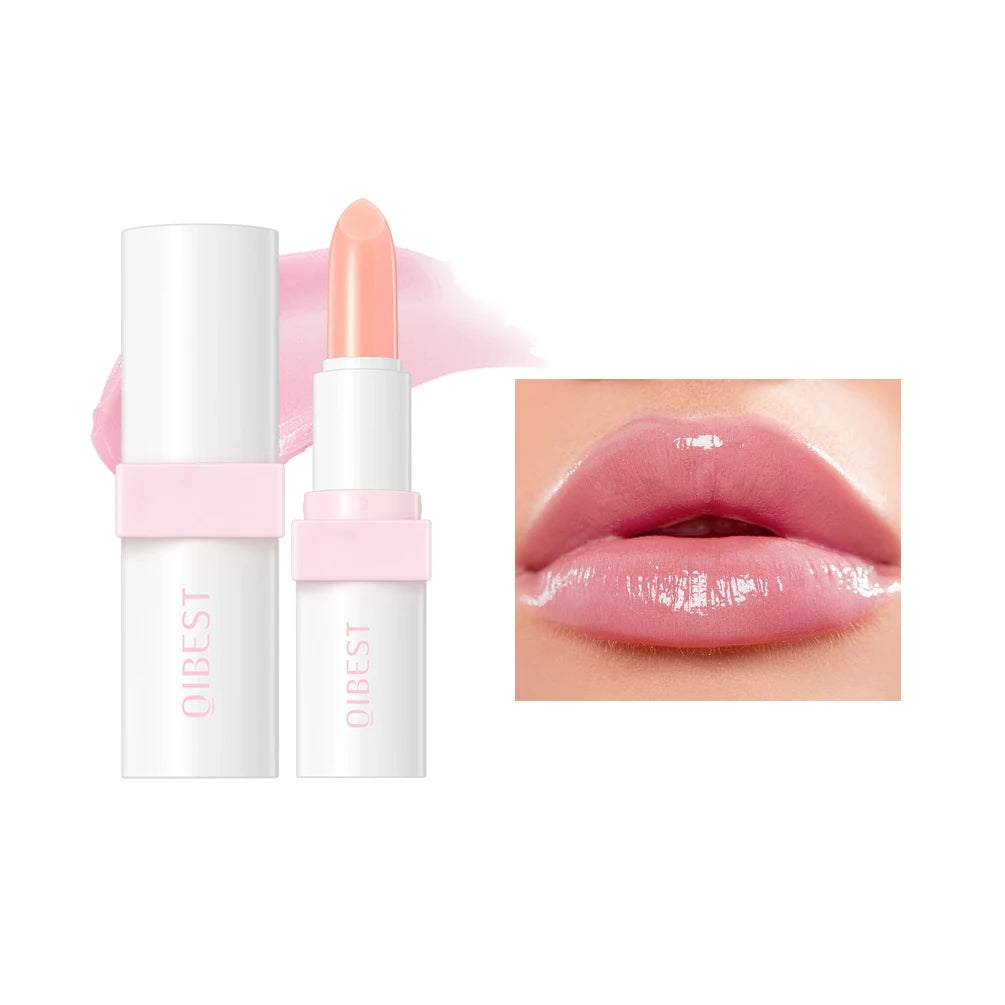 QIBEST Color Changing Lip Balm Tinted Lipstick Moisturizing Lasting Lip Stain Nourishing Anti-Cracking Repair Lip Care Cosmetics Peaceful Pleasures Health and Wellness 02