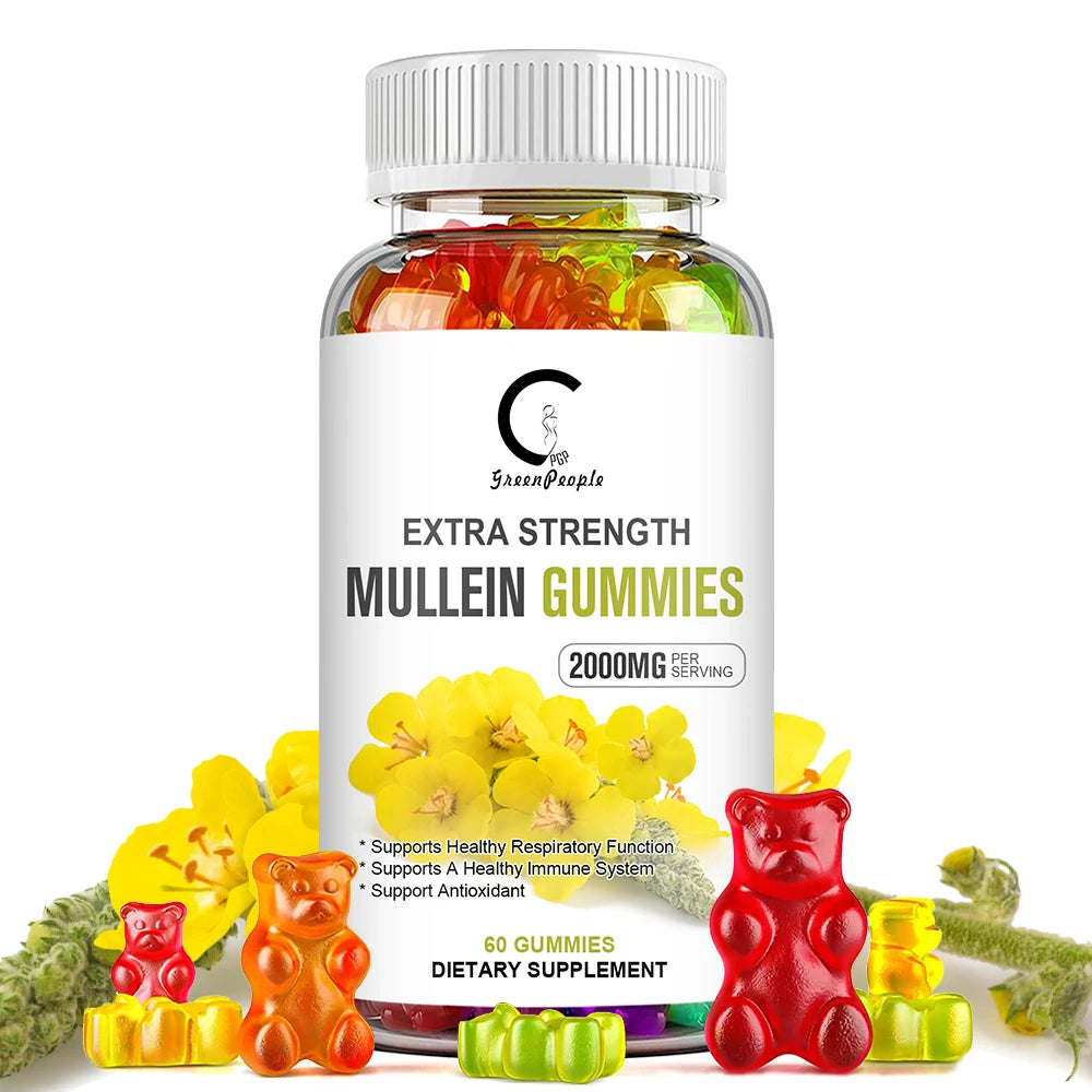 Mullein Leaf Gummies – Lung Cleanse, Respiratory Support, Deep Sleep & Immune Boost | 60 Count Peaceful Pleasures Health and Wellness