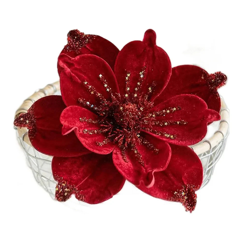 Artificial Christmas Magnolia Flowers | Festive Home Decor
