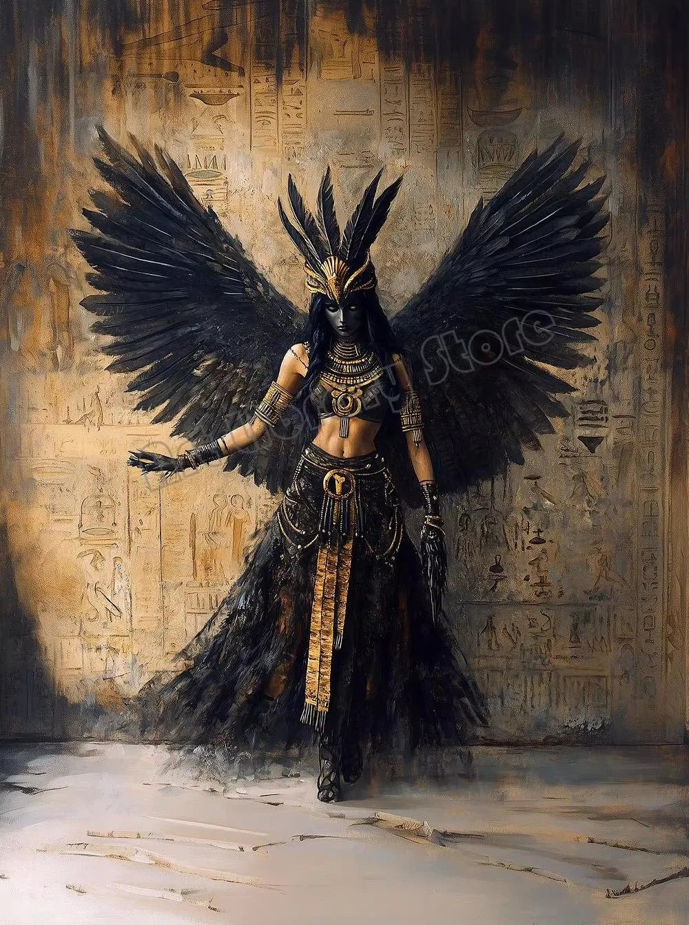 Dark Goddess Gaia/Hecate Greek Mythology Norse Witch Magic Gothic Fantasy Poster Canvas Painting Wall Art Pictures Home Decor Peaceful Pleasures Health and Wellness ZLH5393 30x40cm No Frame