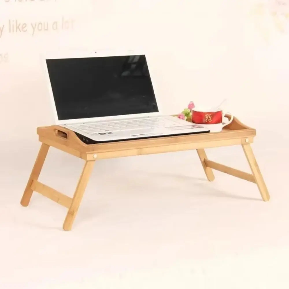 Bamboo Folding Table – Portable Laptop Desk & Breakfast Tray