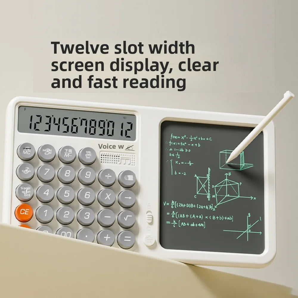 Large Display Calculator with Notepad, Voice & Eye Protection