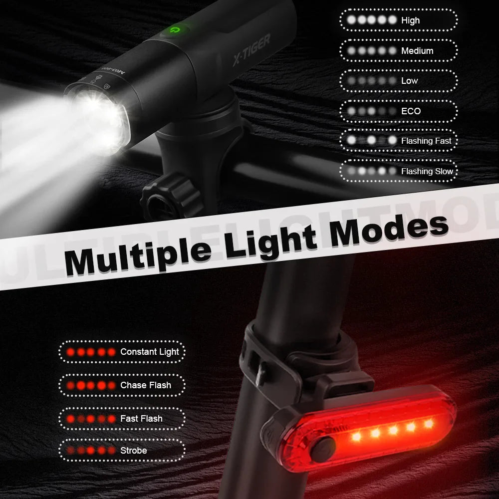 X-TIGER 800LM Rechargeable Bike Front Light – IP66 Waterproof