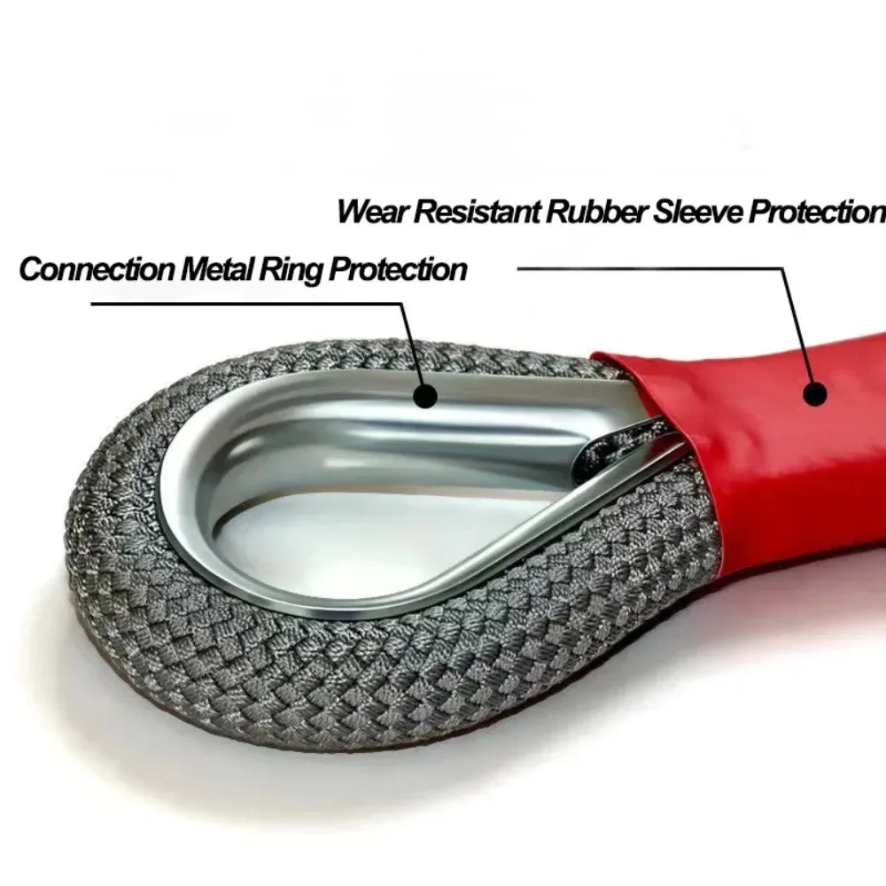 Upgraded Heavy Duty Car Tow Rope Off Road Tow Strap with Hook Wear-Resistant Vehicle Emergency Rescue Recovery Auto Accessories Peaceful Pleasures Health and Wellness