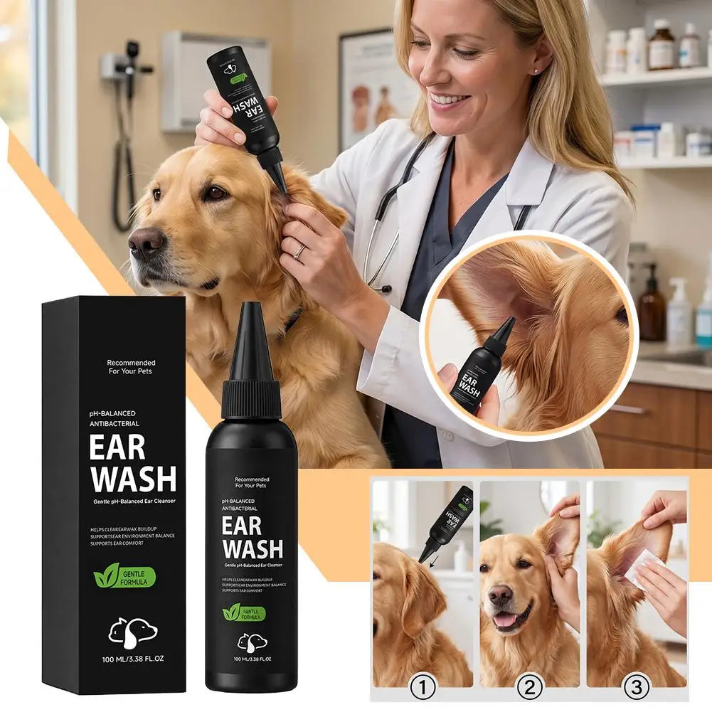 Pet Ear Cleaner Solution 100ml – Gentle Daily Dog Ear Care
