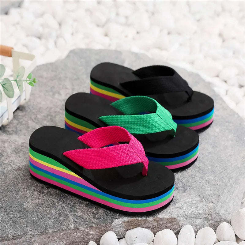 Women's Platform Wedge Flip Flops – Beach Sandal Slippers