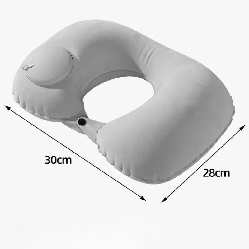 U-Shaped Inflatable Travel Neck Pillow – Press-Type Portable Inflatable Travel Pillow Peaceful Pleasures Health and Wellness