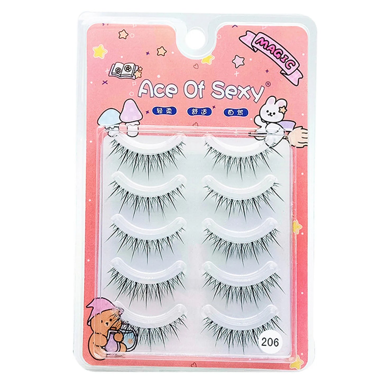 5 Pairs V-Shaped Cluster False Eyelashes | Natural Wispy Lashes