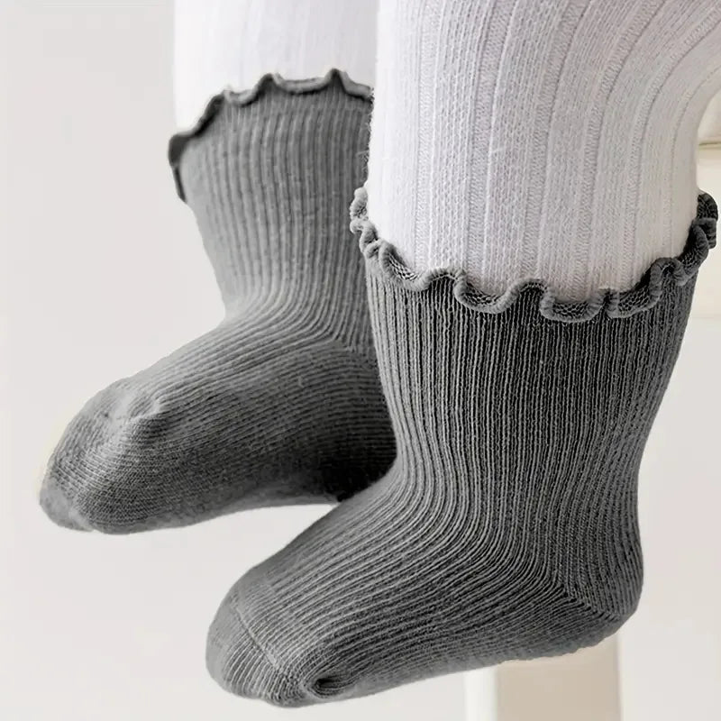 Girls Toddler Retro Knitted Cotton Socks | Ages 1–5 Years