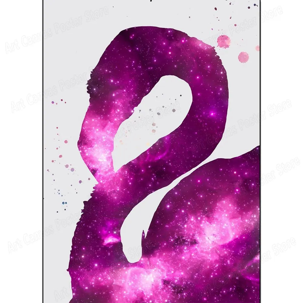 Abstract Animal Canvas Wall Art Print – Bird Elk Mermaid Butterfly