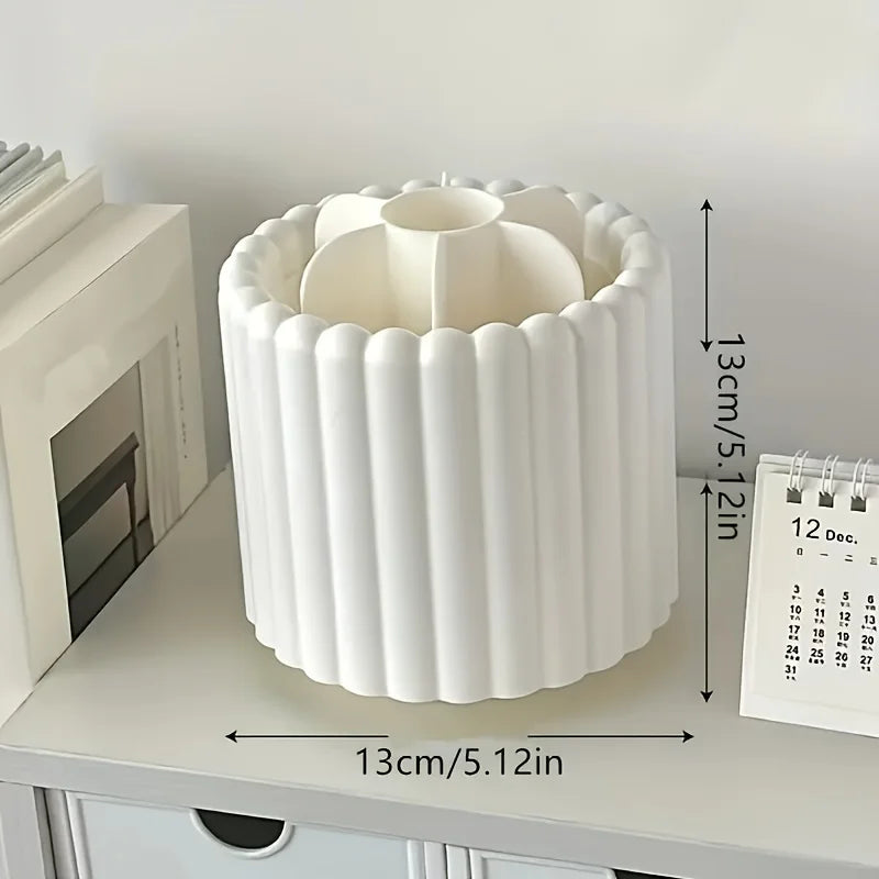 360° Spinning Makeup Brush Holder – 7-Slot Organizer