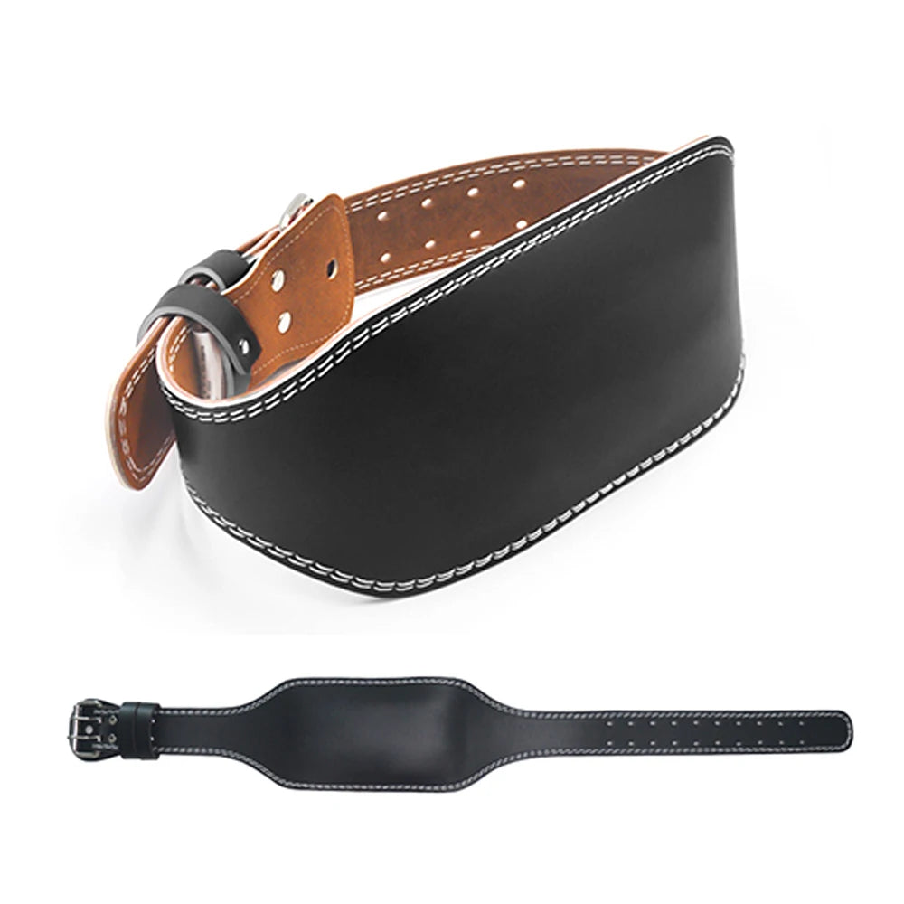 Professional Leather Fitness Buckle Weightlifting Belt Adjustable Gym Waist Belts for Squats Training Bodybuilding Lumbar Brace Peaceful Pleasures Health and Wellness black M