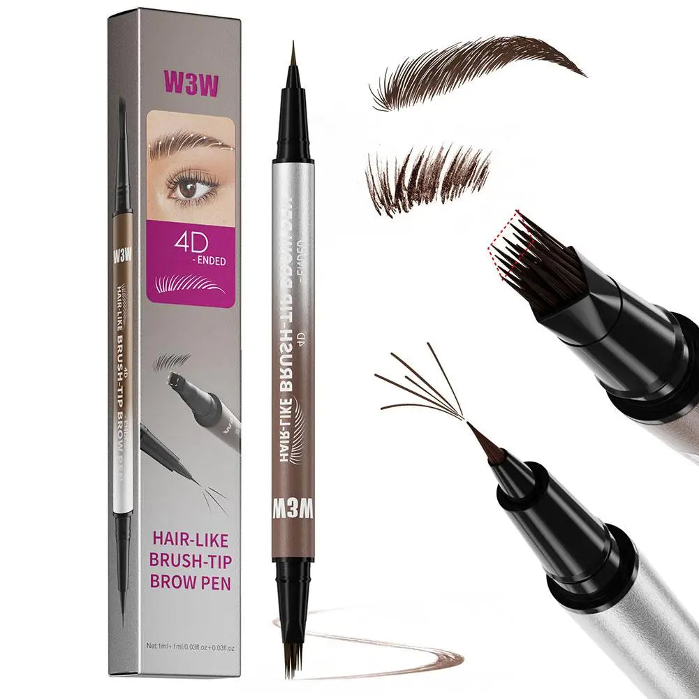 4D Miniature Double Head 2in1 Eyebrow Eyeliner Pencil - Waterproof Non Smudge Multi Color Liquid Eyebrow Pencil Dual Use Eye Peaceful Pleasures Health and Wellness 03