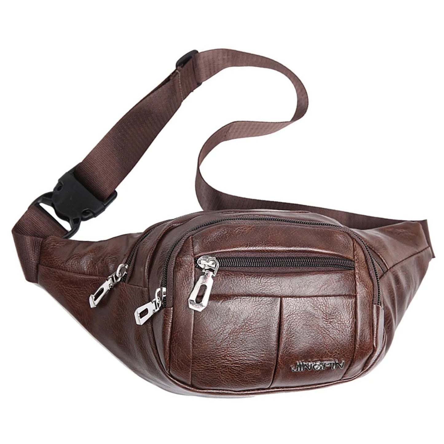 Fashion Men's Leisure Waist Bag Waterproof Travel Phone Bag with Smooth Zipper for Friend Family Neighbors Gift Peaceful Pleasures Health and Wellness Coffee Color