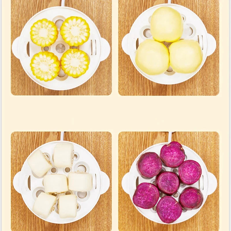 Multifunctional Egg Boiler Electric Egg Steamer Cooking Breakfast Machine Double Layers Egg Cooker Mini Steamer Poacher Kitchen Peaceful Pleasures Health and Wellness