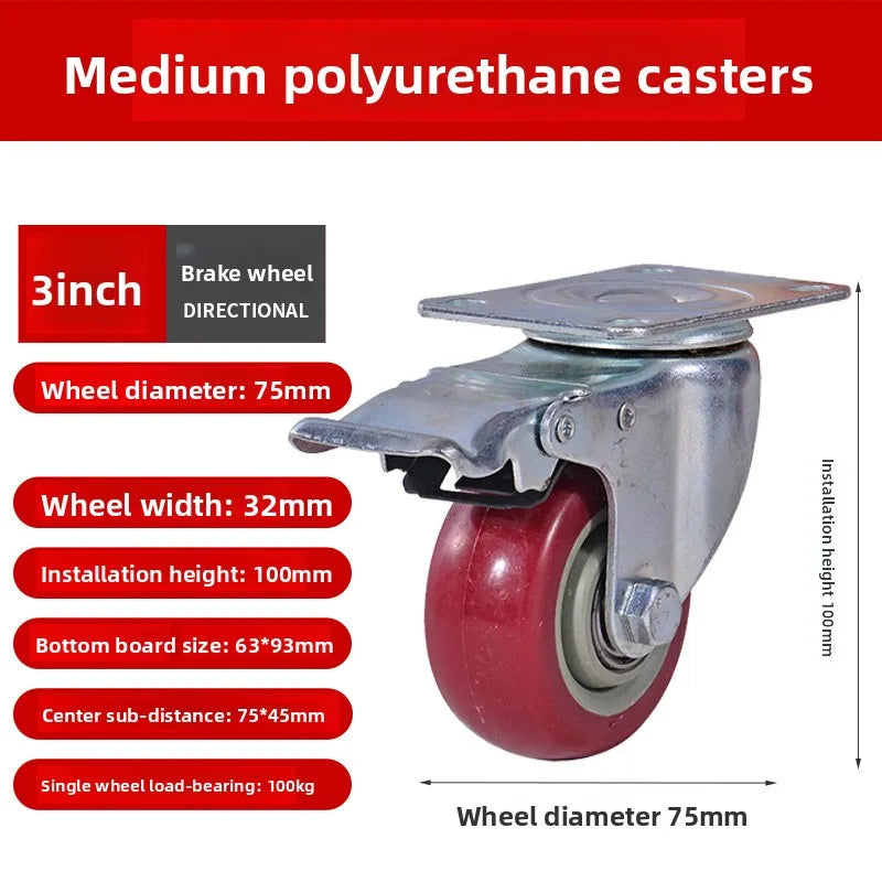 4-Pack 4" Heavy-Duty Swivel Caster Wheels | 500kg Dual Brake