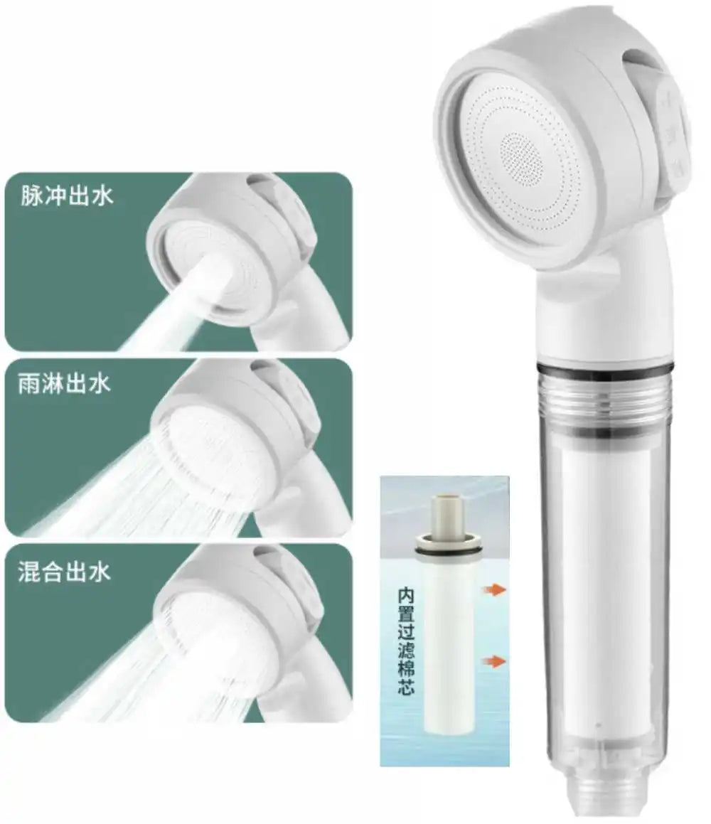 3-Mode Handheld Shower Head with Filter | High Pressure & Water Saving